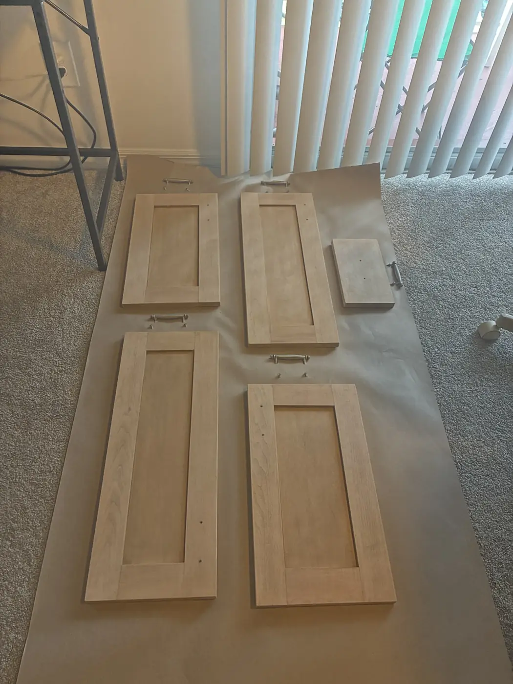 Cabinet stripping & restaining — before