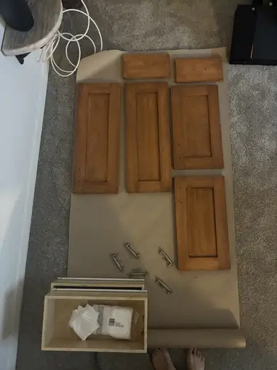 Cabinet stripping & restaining — after