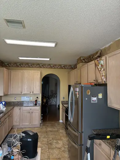 Cabinets, herringbone & more — before