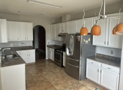 Cabinets, herringbone & more — after