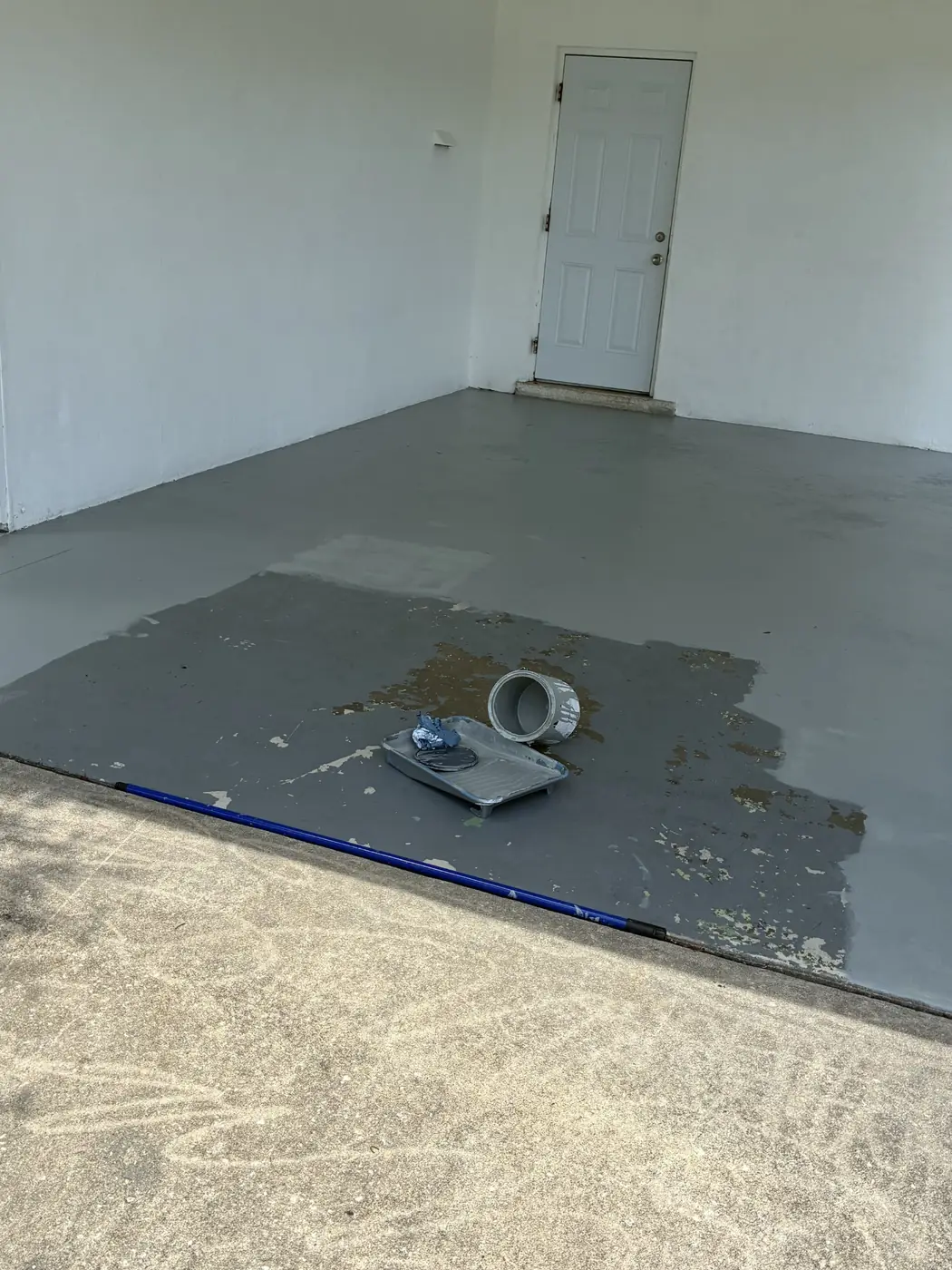 Porch floor recoating — before